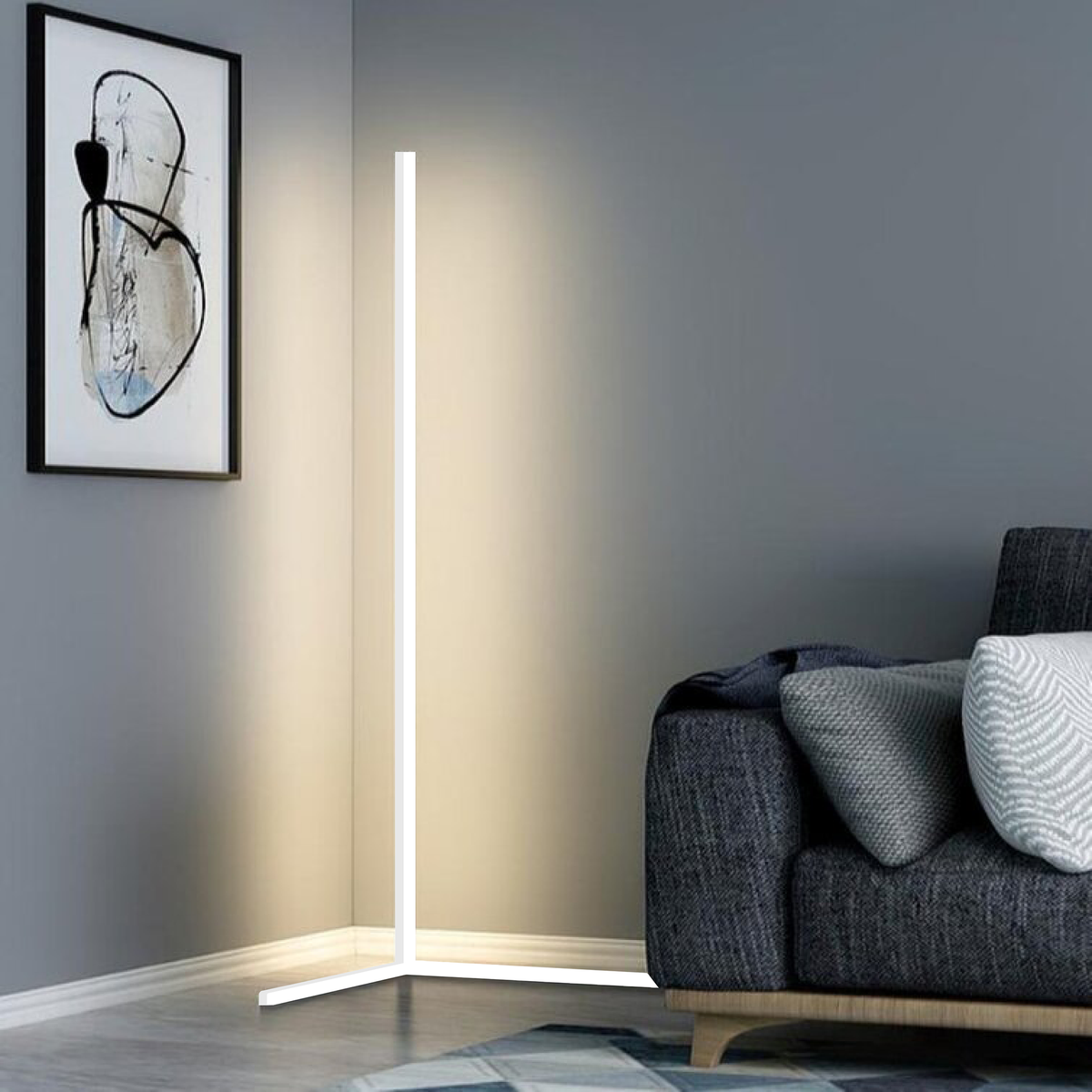 LED Corner Floor Lamp With Remote Control