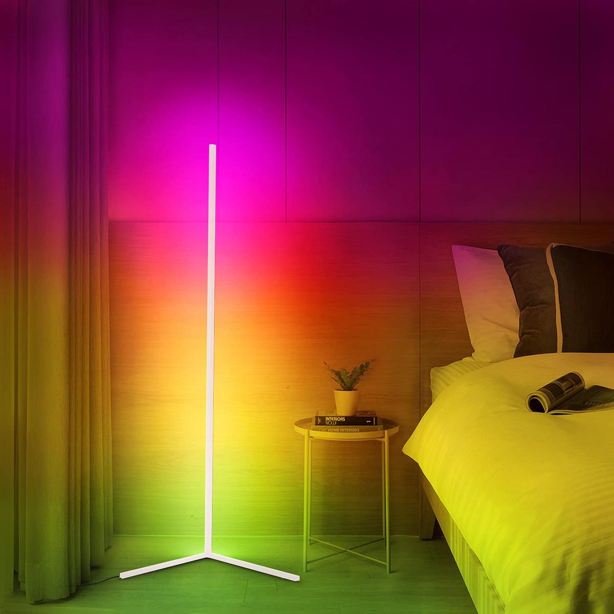LED Corner Floor Lamp With Remote Control