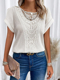 Lace Patchwork T-Shirt For Women