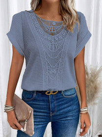 Lace Patchwork T-Shirt For Women