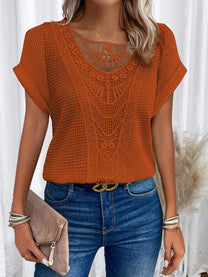 Lace Patchwork T-Shirt For Women