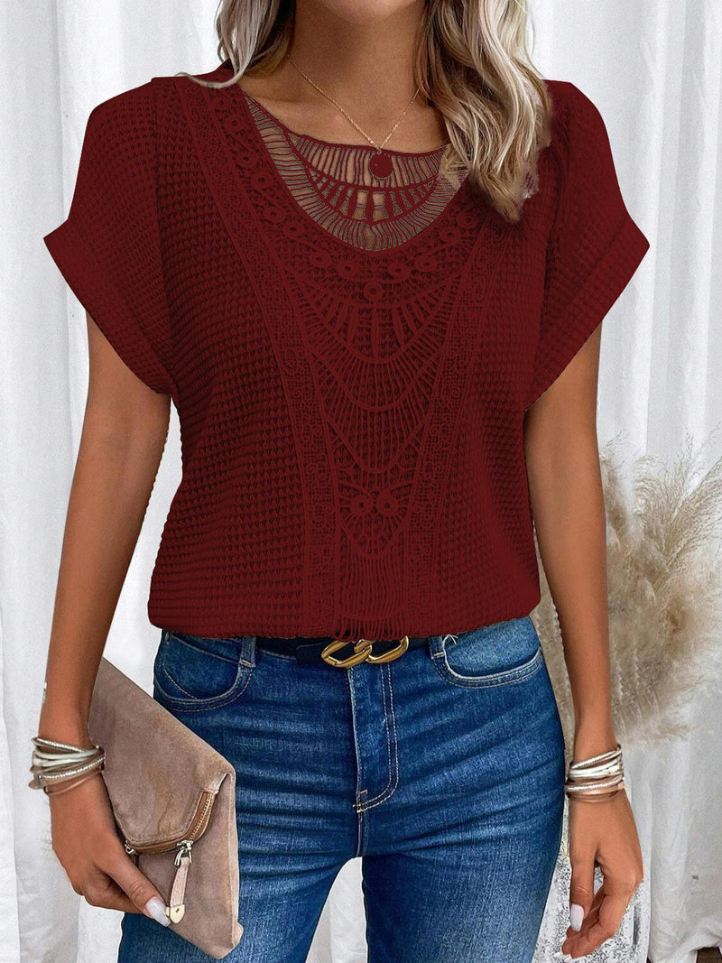 Lace Patchwork T-Shirt For Women