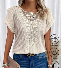 Lace Patchwork T-Shirt For Women