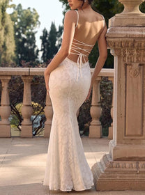 Lace‑Up Maxi Dress