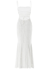 Lace‑Up Maxi Dress
