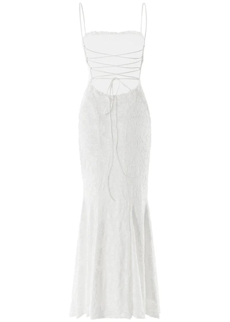 Lace‑Up Maxi Dress
