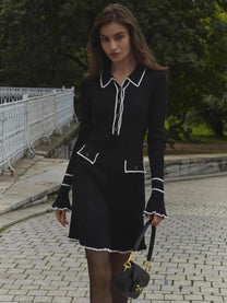 Ladies&#39; Knit Maxi Dress With High Waist And Ruffles