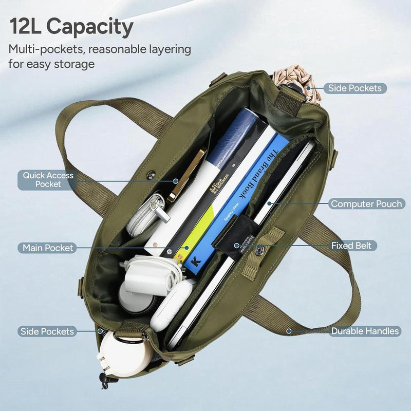 Laptop Shoulder Bag With Multiple Compartments And Adjustable Strap For 15.6&quot; Laptops