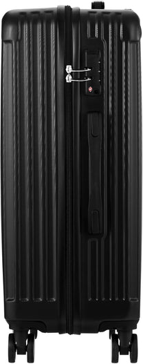 Large Black Striped Hard Shell Suitcase With 360° Spinner Wheels And TSA Lock