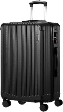 Large Black Striped Hard Shell Suitcase With 360° Spinner Wheels And TSA Lock