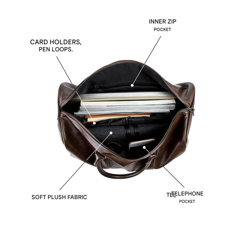 Large Capacity Leather Travel Duffel Bag - Lightweight And Durable Hand Luggage