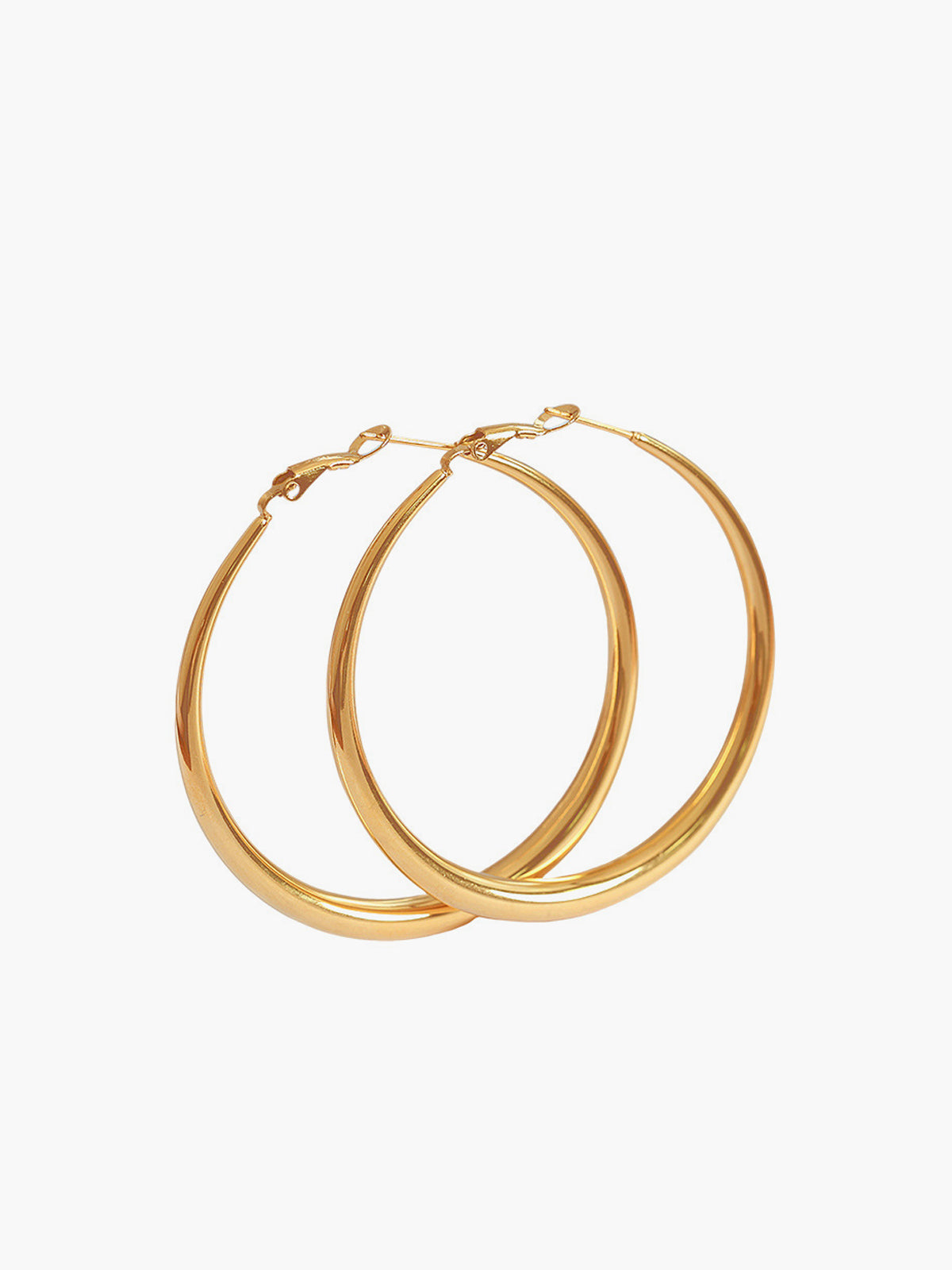 Large Classic Hoop Gold Plated Earrings