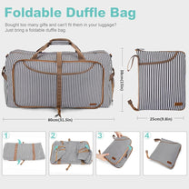 Large Foldable Travel Duffle Bag With Shoe Compartment - Water-Resistant And Durable