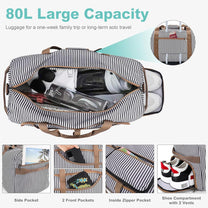 Large Foldable Travel Duffle Bag With Shoe Compartment - Water-Resistant And Durable