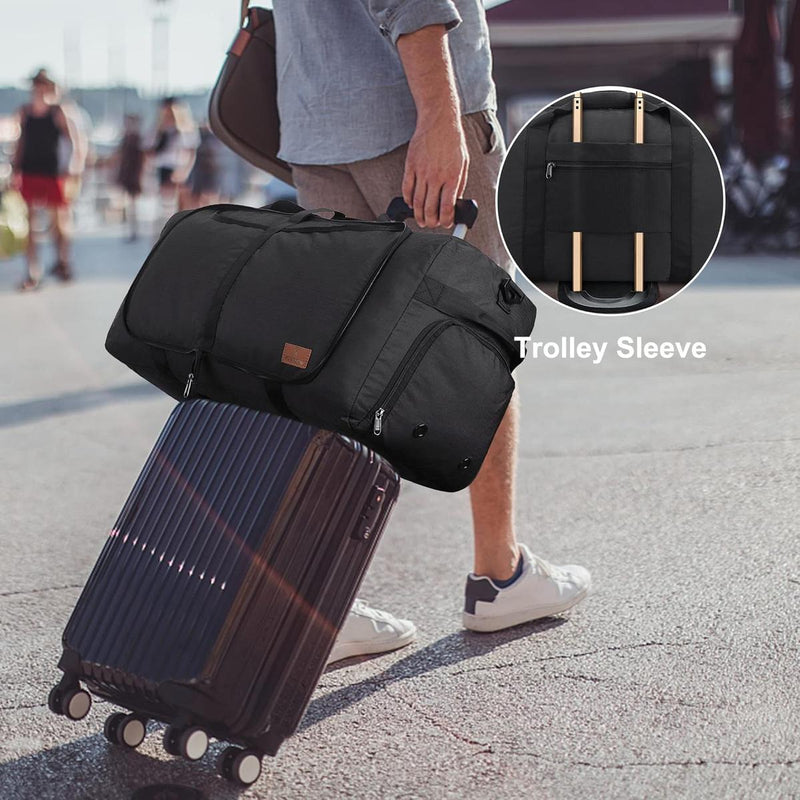 Large Foldable Travel Duffle Bag With Shoe Compartment - Water-Resistant And Durable