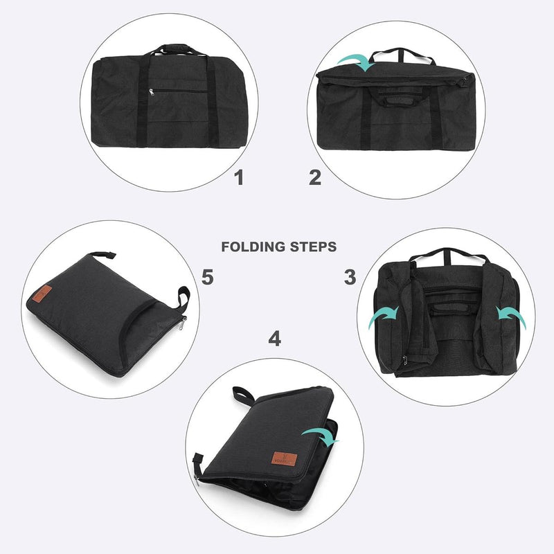 Large Foldable Travel Duffle Bag With Shoe Compartment - Water-Resistant And Durable