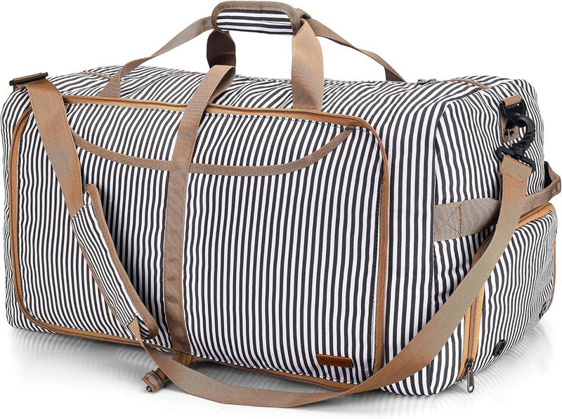 Large Foldable Travel Duffle Bag With Shoe Compartment - Water-Resistant And Durable