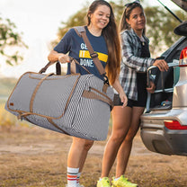 Large Foldable Travel Duffle Bag With Shoe Compartment - Water-Resistant And Durable