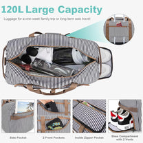 Large Foldable Travel Duffle Bag With Shoe Compartment - Water-Resistant And Durable