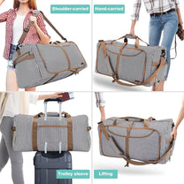 Large Foldable Travel Duffle Bag With Shoe Compartment - Water-Resistant And Durable