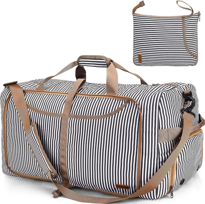 Large Foldable Travel Duffle Bag With Shoe Compartment - Water-Resistant And Durable