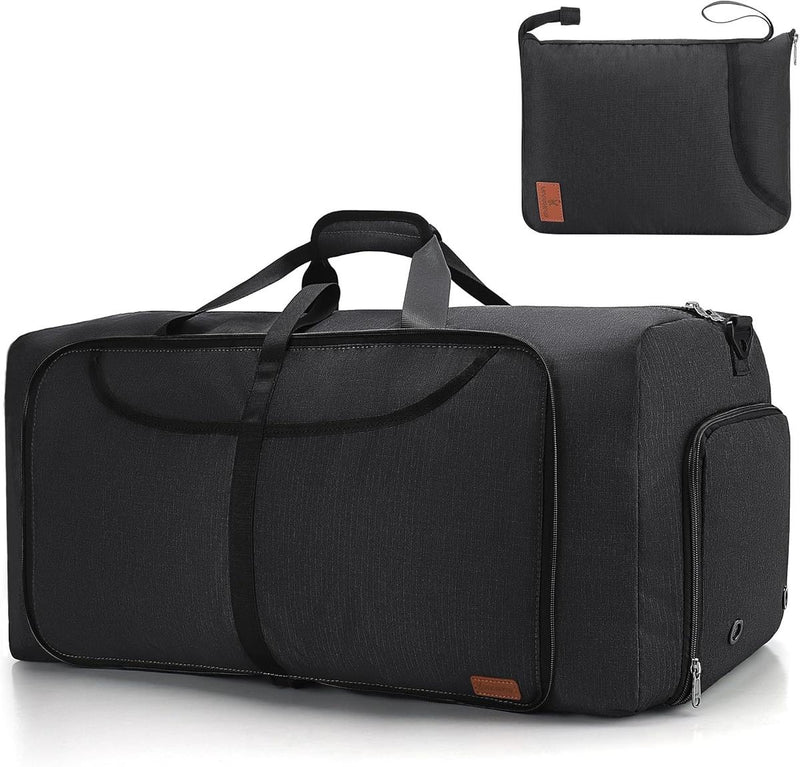 Large Foldable Travel Duffle Bag With Shoe Compartment - Water-Resistant And Durable