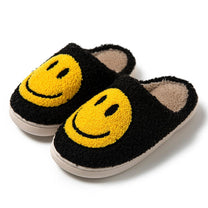 Large Smiley Pattern Fur Slippers With Non-Slip Sole