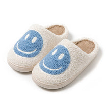 Large Smiley Pattern Fur Slippers With Non-Slip Sole