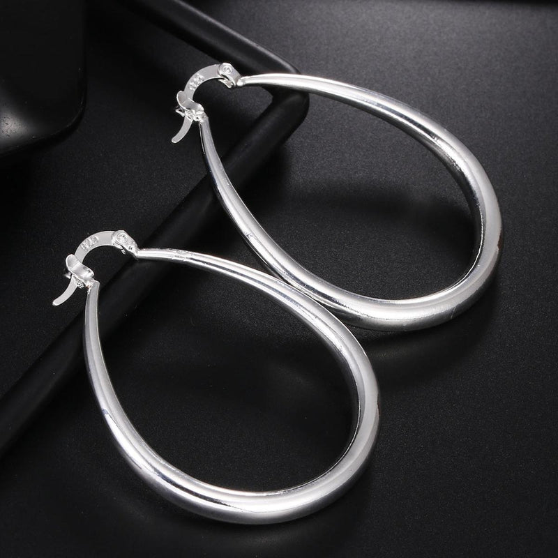 Large Sterling Silver Hoop Earrings