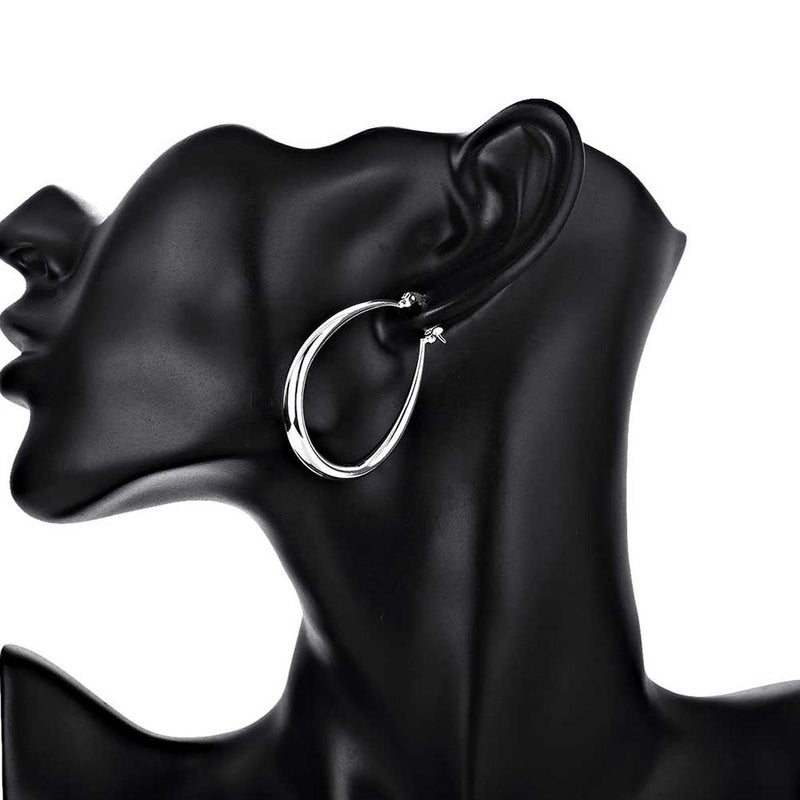 Large Sterling Silver Hoop Earrings