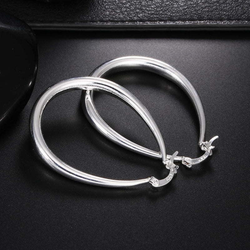 Large Sterling Silver Hoop Earrings