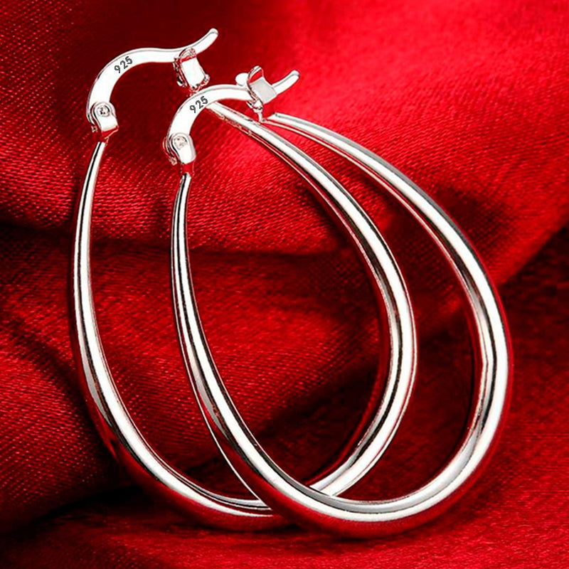 Large Sterling Silver Hoop Earrings