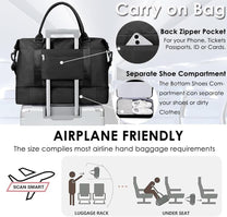 Large Travel Duffel Bag With Shoe Compartment And Toiletry Bag, Airline Approved Carry-On