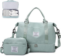 Large Travel Duffel Bag With Shoe Compartment And Toiletry Bag, Airline Approved Carry-On