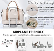 Large Travel Duffel Bag With Shoe Compartment And Toiletry Bag, Airline Approved Carry-On