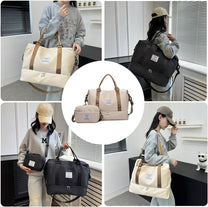 Large Travel Duffel Bag With Shoe Compartment And Toiletry Bag, Airline Approved Carry-On