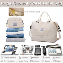 Large Travel Duffel Bag With Shoe Compartment And Toiletry Bag, Airline Approved Carry-On