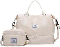 Large Travel Duffel Bag With Shoe Compartment And Toiletry Bag, Airline Approved Carry-On