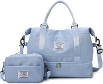 Large Travel Duffel Bag With Shoe Compartment And Toiletry Bag, Airline Approved Carry-On