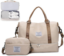Large Travel Duffel Bag With Shoe Compartment And Toiletry Bag, Airline Approved Carry-On