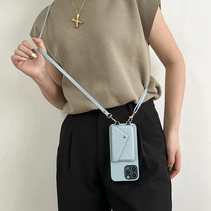 Leather Crossbody Phone Case With Card Holder