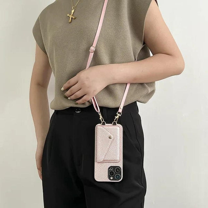 Leather Crossbody Phone Case With Card Holder