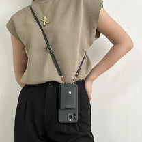 Leather Crossbody Phone Case With Card Holder