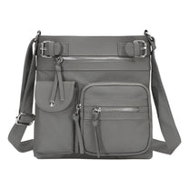 Leather Shoulder Bag With Multiple Compartments