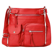 Leather Shoulder Bag With Multiple Compartments