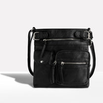 Leather Shoulder Bag With Multiple Compartments