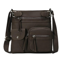 Leather Shoulder Bag With Multiple Compartments