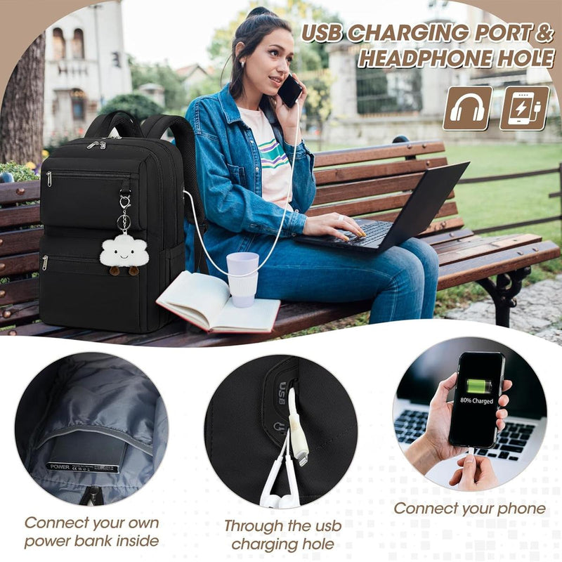Lightweight 15.6-Inch Laptop Backpack With USB Port And Organiser Compartments