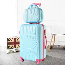 Lightweight ABS Luggage Set With Hand-Drawn Cat Design
