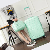 Lightweight ABS Luggage Set With Hand-Drawn Cat Design